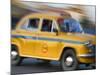 Yellow Ambassador Taxi, Calcutta, Kolkata, West Bengal, India-Jane Sweeney-Mounted Photographic Print