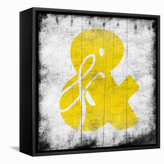 Yellow Ampersand-Jace Grey-Framed Stretched Canvas