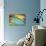 Yellow and Aqua Blue Flow-Cora Niele-Photographic Print displayed on a wall