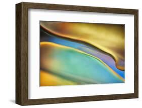 Yellow and Aqua Blue Flow-Cora Niele-Framed Photographic Print