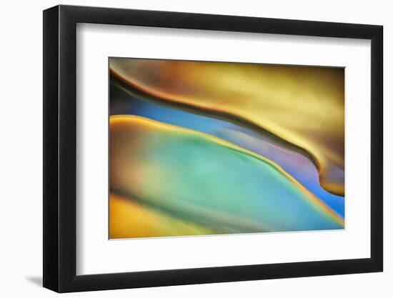 Yellow and Aqua Blue Flow-Cora Niele-Framed Photographic Print