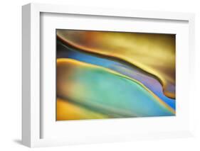 Yellow and Aqua Blue Flow-Cora Niele-Framed Photographic Print