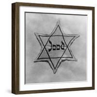 Yellow and Black Star Which the Jews Were Required to Wear in Occupied Holland During World War 2-null-Framed Photo