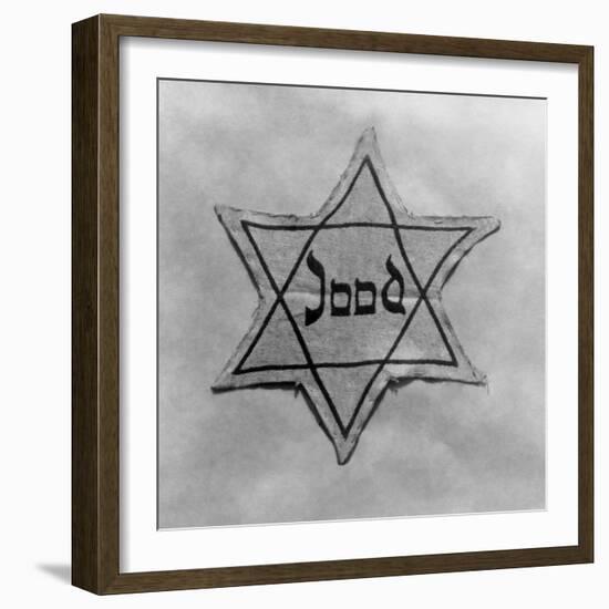 Yellow and Black Star Which the Jews Were Required to Wear in Occupied Holland During World War 2-null-Framed Photo