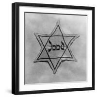 Yellow and Black Star Which the Jews Were Required to Wear in Occupied Holland During World War 2-null-Framed Photo