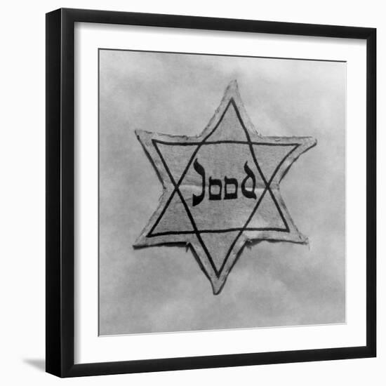 Yellow and Black Star Which the Jews Were Required to Wear in Occupied Holland During World War 2-null-Framed Photo