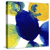 Yellow and Blue Abstract Flowing Paint-Amy Vangsgard-Stretched Canvas