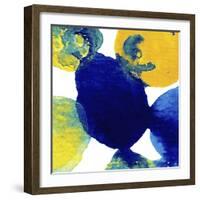 Yellow and Blue Abstract Flowing Paint-Amy Vangsgard-Framed Giclee Print