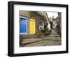 Yellow and Blue Doors on Houses in the Opening, Robin Hood's Bay, England-Pearl Bucknall-Framed Photographic Print