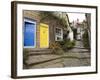 Yellow and Blue Doors on Houses in the Opening, Robin Hood's Bay, England-Pearl Bucknall-Framed Photographic Print