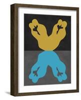 Yellow and Blue Kiss-Felix Podgurski-Framed Art Print