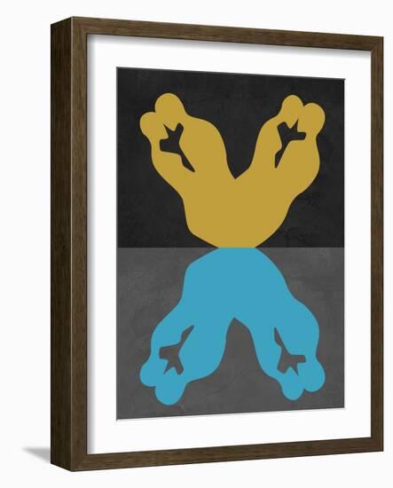 Yellow and Blue Kiss-Felix Podgurski-Framed Art Print