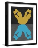 Yellow and Blue Kiss-Felix Podgurski-Framed Art Print