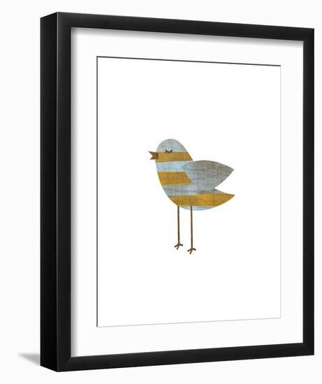 Yellow and Blue Striped Bird-John W^ Golden-Framed Art Print