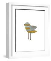 Yellow and Blue Striped Bird-John W^ Golden-Framed Art Print