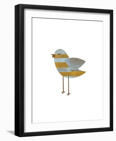 Yellow and Blue Striped Bird-John W^ Golden-Framed Giclee Print