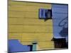 Yellow and Blue Walls with Shadow of a Street Light, La Boca, Buenos Aires, Argentina-Lin Alder-Mounted Photographic Print