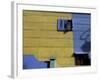 Yellow and Blue Walls with Shadow of a Street Light, La Boca, Buenos Aires, Argentina-Lin Alder-Framed Photographic Print