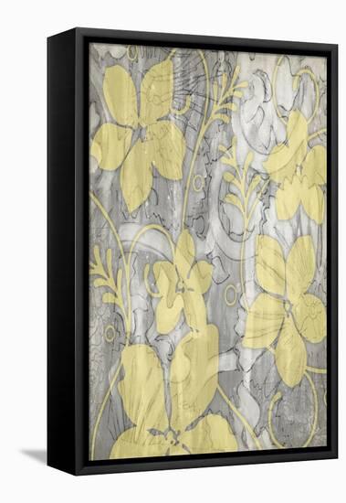Yellow and Gray II-Jennifer Goldberger-Framed Stretched Canvas