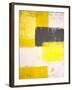 Yellow and Grey Abstract Art Painting-T30 Gallery-Framed Photographic Print