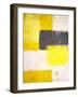 Yellow and Grey Abstract Art Painting-T30 Gallery-Framed Photographic Print