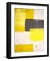 Yellow and Grey Abstract Art Painting-T30 Gallery-Framed Photographic Print