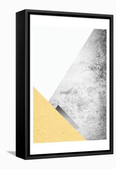 Yellow and Grey Mountains 3-Urban Epiphany-Framed Stretched Canvas