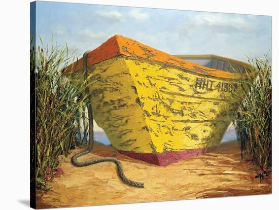 Yellow and Orange Rowboat-Karl Soderlund-Stretched Canvas