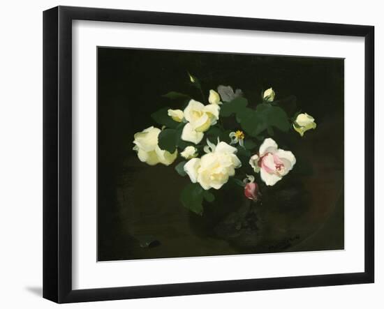 Yellow and Pink Roses-James Stuart Park-Framed Giclee Print