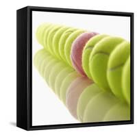 Yellow and Pink Tennis Balls-null-Framed Stretched Canvas