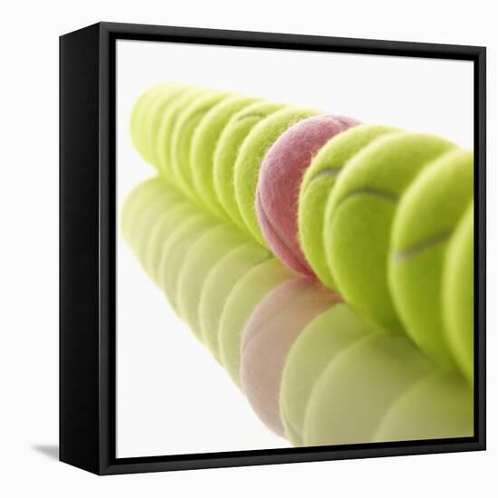 Yellow and Pink Tennis Balls-null-Framed Stretched Canvas