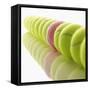 Yellow and Pink Tennis Balls-null-Framed Stretched Canvas