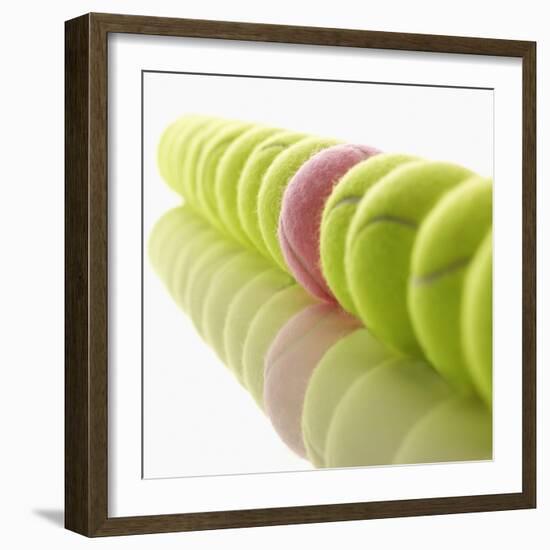 Yellow and Pink Tennis Balls-null-Framed Photographic Print