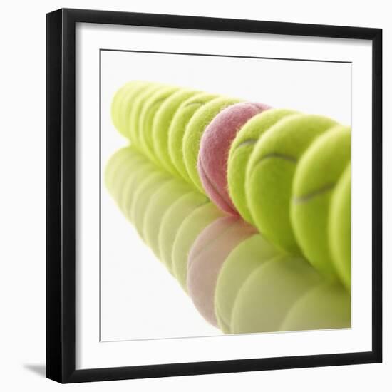 Yellow and Pink Tennis Balls-null-Framed Photographic Print