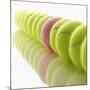 Yellow and Pink Tennis Balls-null-Mounted Photographic Print