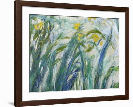 Yellow and Purple Irises, 1924-25 (Detail)-Claude Monet-Framed Giclee Print