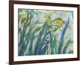 Yellow and Purple Irises, 1924-25 (Detail)-Claude Monet-Framed Giclee Print