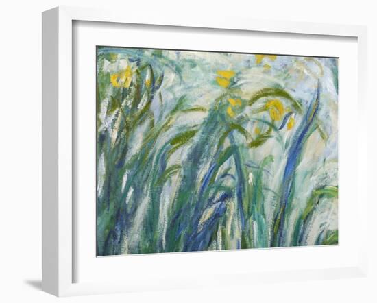 Yellow and Purple Irises, 1924-25 (Detail)-Claude Monet-Framed Giclee Print