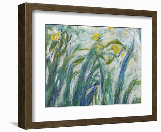 Yellow and Purple Irises, 1924-25 (Detail)-Claude Monet-Framed Premium Giclee Print