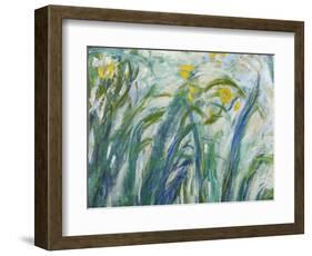 Yellow and Purple Irises, 1924-25 (Detail)-Claude Monet-Framed Premium Giclee Print