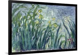 Yellow and Purple Irises, 1924-25-Claude Monet-Framed Giclee Print