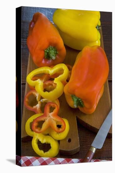 Yellow and Red Peppers or Bell Pepper, or Sweet Pepper, Cuisine-Nico Tondini-Stretched Canvas