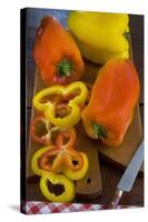 Yellow and Red Peppers or Bell Pepper, or Sweet Pepper, Cuisine-Nico Tondini-Stretched Canvas