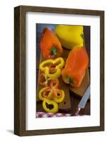 Yellow and Red Peppers or Bell Pepper, or Sweet Pepper, Cuisine-Nico Tondini-Framed Photographic Print