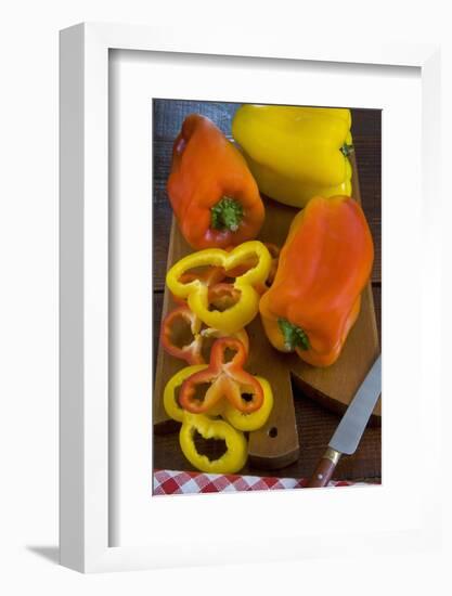 Yellow and Red Peppers or Bell Pepper, or Sweet Pepper, Cuisine-Nico Tondini-Framed Photographic Print