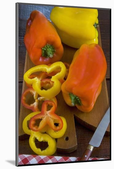 Yellow and Red Peppers or Bell Pepper, or Sweet Pepper, Cuisine-Nico Tondini-Mounted Photographic Print