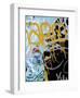 Yellow Aqua Graffiti I-Jenny Kraft-Framed Giclee Print