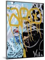 Yellow Aqua Graffiti I-Jenny Kraft-Mounted Giclee Print