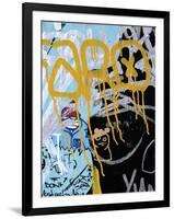 Yellow Aqua Graffiti I-Jenny Kraft-Framed Giclee Print