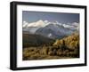 Yellow Aspens and Snow-Covered Mountains, Uncompahgre National Forest, Colorado, USA-James Hager-Framed Photographic Print